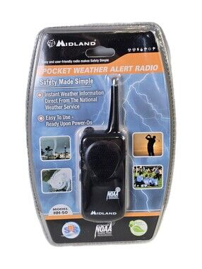 NEW Sealed Midland Pocket Weather Alert Radio Model HH-50 NOAA Belt Clip Hand St